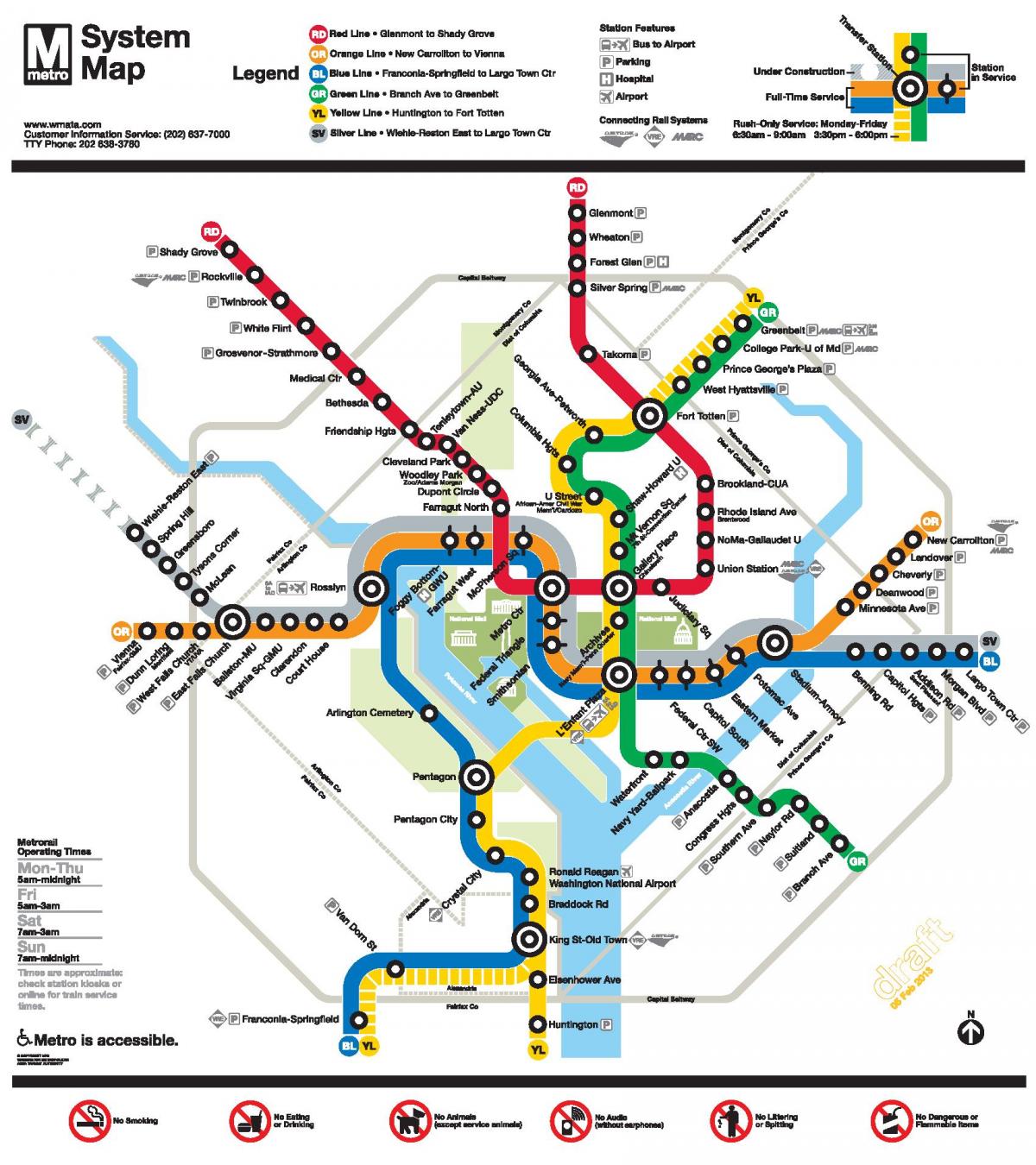 washington dc metro peta garis