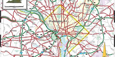Washington dc subway peta jalan overlay