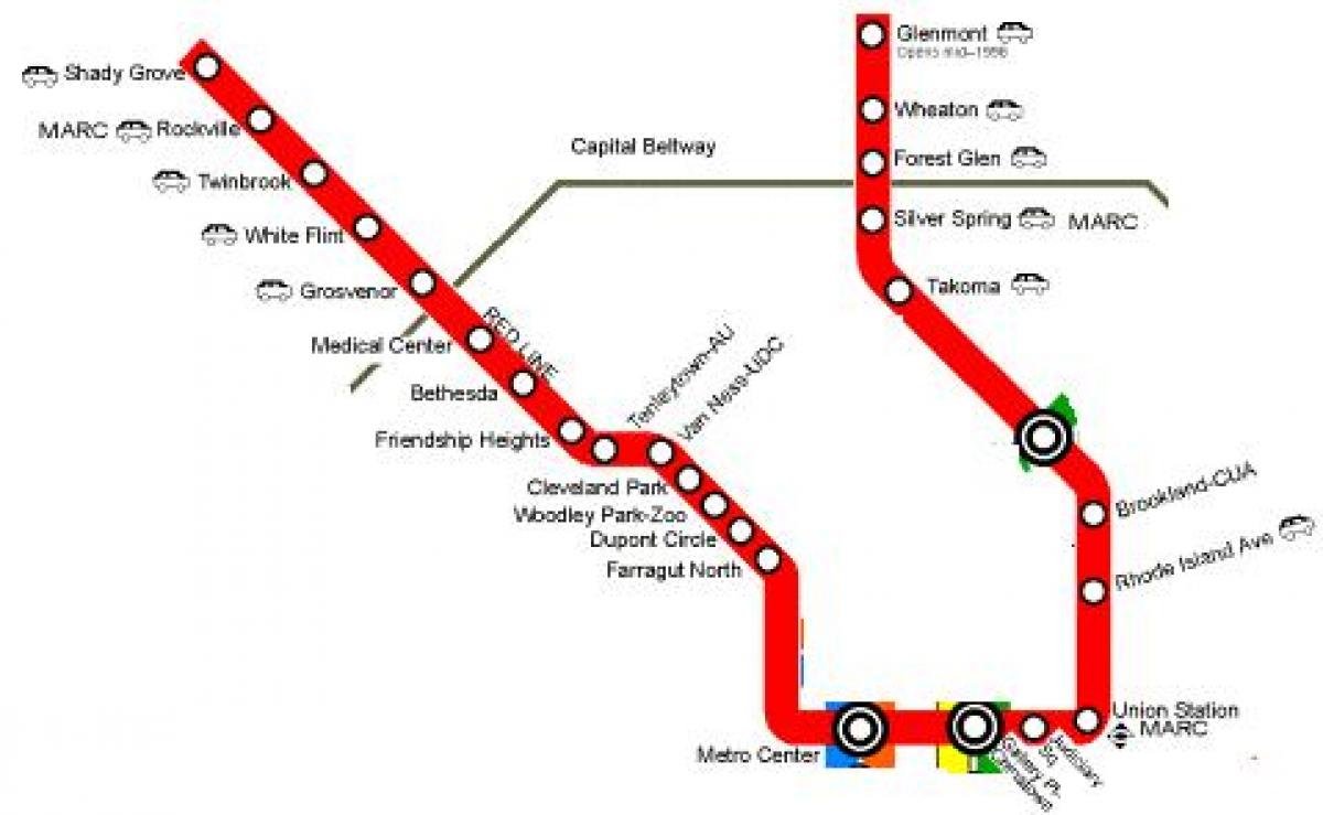 washington dc metro garis merah peta