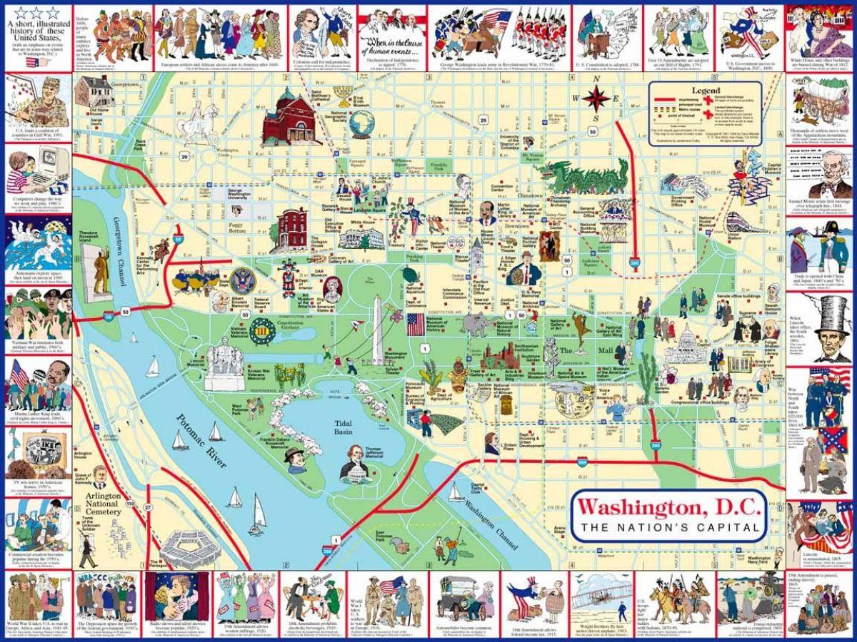 washington melihat-lihat peta