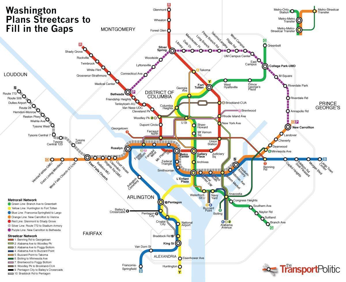 washington peta transportasi umum