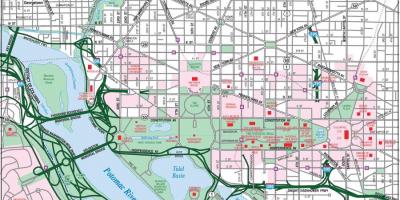 Washington-pusat kota peta