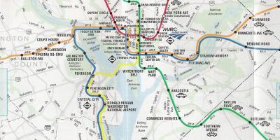 Washington dc peta jalan dengan stasiun metro